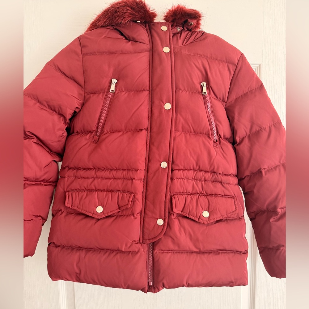 Zara Girls Burgundy Puffer